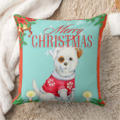 メリークリスマス犬 クッション (ブランケット)
