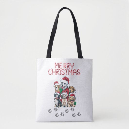 メリークリスマス犬 トートバッグ (正面)