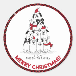 メリークリスマス犬 ラウンドシール