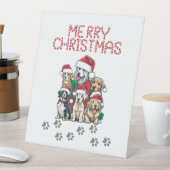 メリークリスマス犬 台座サイン (インサイチュ)