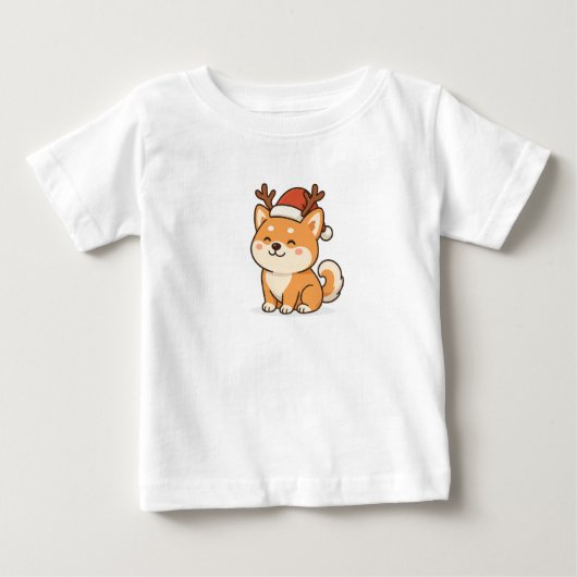 メリークリスマス犬 秋田犬 Tシャツ (正面)
