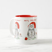 メリークリスマス猫とネズミのマグカップ ツートーンマグカップ (正面左)