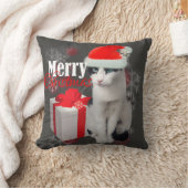 メリークリスマス猫とパック クッション (ブランケット)