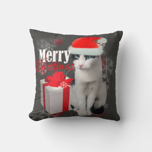 メリークリスマス猫とパック クッション (正面)
