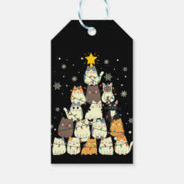 メリークリスマス猫のツリー ギフトタグ