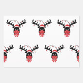 メリークリスマス猫の仮面付きギフトラップ ラッピングペーパーシート (正面3)