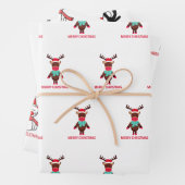 メリークリスマス猫の仮面付きギフトラップ ラッピングペーパーシート (インサイチュ)