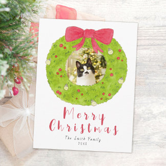 メリークリスマス猫の写真ホリデーポストカード シーズンポストカード
