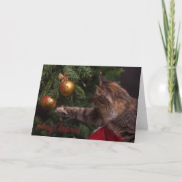 メリークリスマス猫の木カード-中ブランク シーズンカード