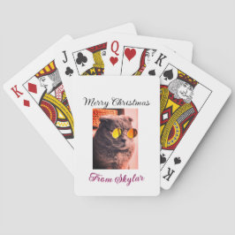 メリークリスマス猫の犬のペット動物の愛写真 トランプ