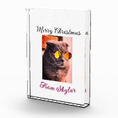 メリークリスマス猫の犬のペット動物の愛写真 フォトブロック (右)