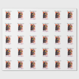 メリークリスマス猫の犬のペット動物の愛写真 ラッピングペーパー