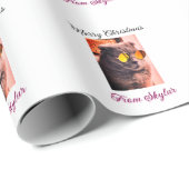 メリークリスマス猫の犬のペット動物の愛写真 ラッピングペーパー (ロールコーナー)