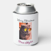 メリークリスマス猫の犬のペット動物の愛写真 缶クーラー (缶裏面)