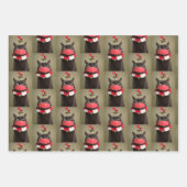 メリークリスマス猫の顔マスクの下 ラッピングペーパーシート (正面3)