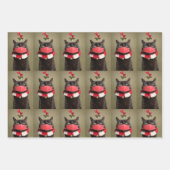 メリークリスマス猫の顔マスクの下 ラッピングペーパーシート (正面2)