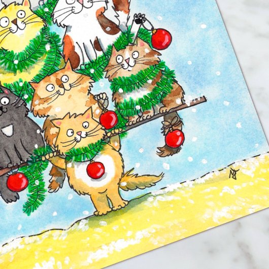 メリークリスマス猫はがき ポストカード