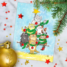 メリークリスマス猫はがき