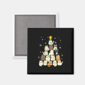 メリークリスマス猫クリスマスツリー マグネット (正面/裏面)