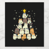 メリークリスマス猫クリスマスツリー ワインラベル (シングルラベル)