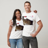 メリークリスマス猫サンタ帽子Tシャツ Tシャツ (ユニセックス)