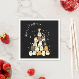 メリークリスマス猫ツリー スタンダードカクテルナプキン