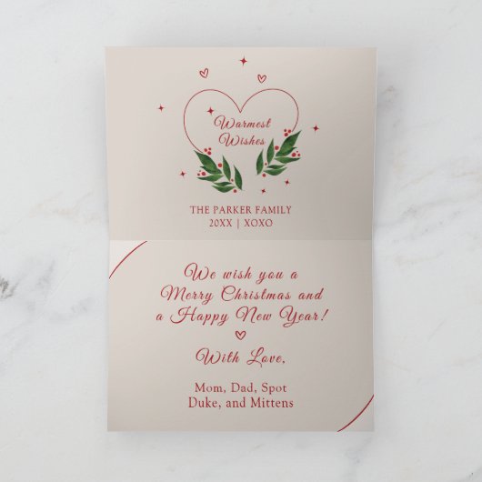 メリークリスマス猫ファミリー4ページカード シーズンカード (内部)