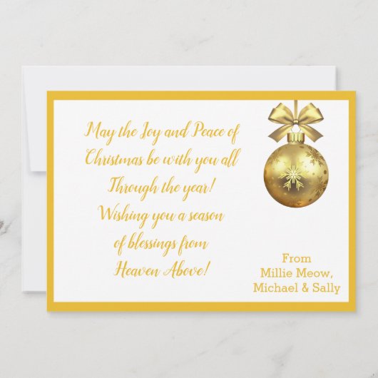 メリークリスマス猫フォトシーズンのご挨拶 シーズンカード (裏面)