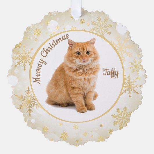 メリークリスマス猫ペットオーナメント オーナメントカード (正面)