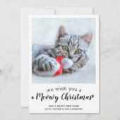 メリークリスマス猫モダンペット写真2025カレンダー シーズンカード (正面)