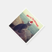 メリークリスマス猫好き スタンダードカクテルナプキン (角)