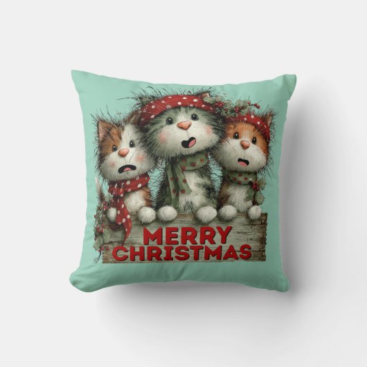 メリークリスマス猫 クッション (正面)