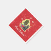 メリークリスマス猫 スタンダードカクテルナプキン (角)