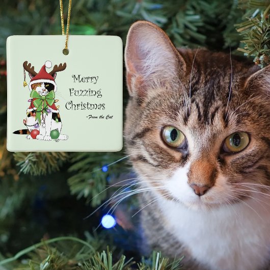 メリークリスマス猫 セラミックオーナメント