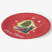 メリークリスマス猫 ペーパープレート (アングル)