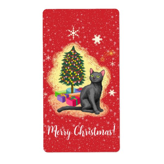 メリークリスマス猫 ラベル (正面)