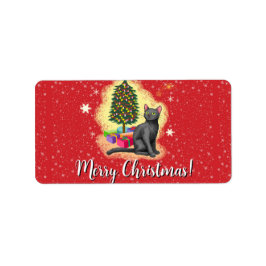 メリークリスマス猫 ラベル