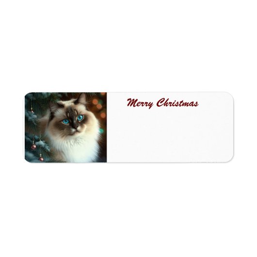メリークリスマス猫 ラベル (正面)