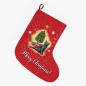 メリークリスマス猫 ラージクリスマスストッキング (正面 (吊り時))