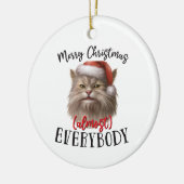メリークリスマス猫 | 両面 セラミックオーナメント (左)