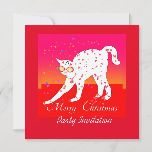 メリークリスマス猫 招待状 (正面)