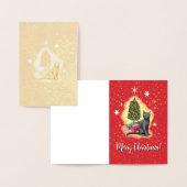 メリークリスマス猫 箔カード (ディスプレー)
