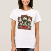 メリークリスマス猫 Tシャツ (正面)