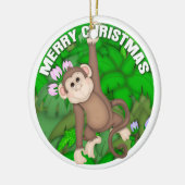 メリークリスマス猿 セラミックオーナメント (左)