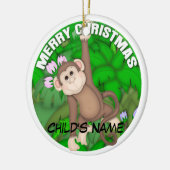メリークリスマス猿 セラミックオーナメント (左)