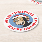 メリークリスマス猿 ラウンドペーパーコースター (アングル)