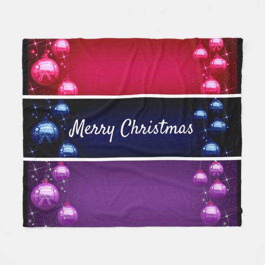 メリークリスマス球根フリースブランケット フリースブランケット (正面(横))