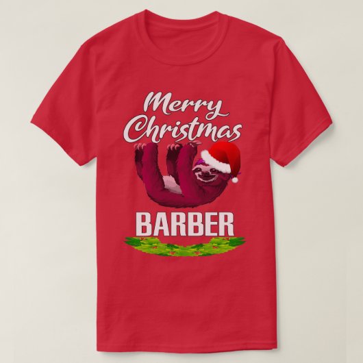 メリークリスマス理容師おもしろいギフトパジャマクリスマス Tシャツ (デザイン正面)