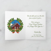 メリークリスマス生まれたばかりのナイジェリアのヤギ絵画キッズ シーズンカード (内部)