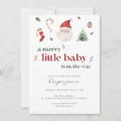 メリークリスマス用の小さな赤ちゃんシャワー招待状 招待状 (正面)